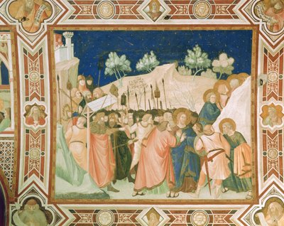 La traición y captura de Cristo en el Jardín de Getsemaní de Pietro Lorenzetti